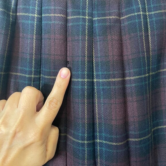 Vintage 90s A-Line Tartan Plaid Pleated Skirt - Size M - Picture 13 of 13